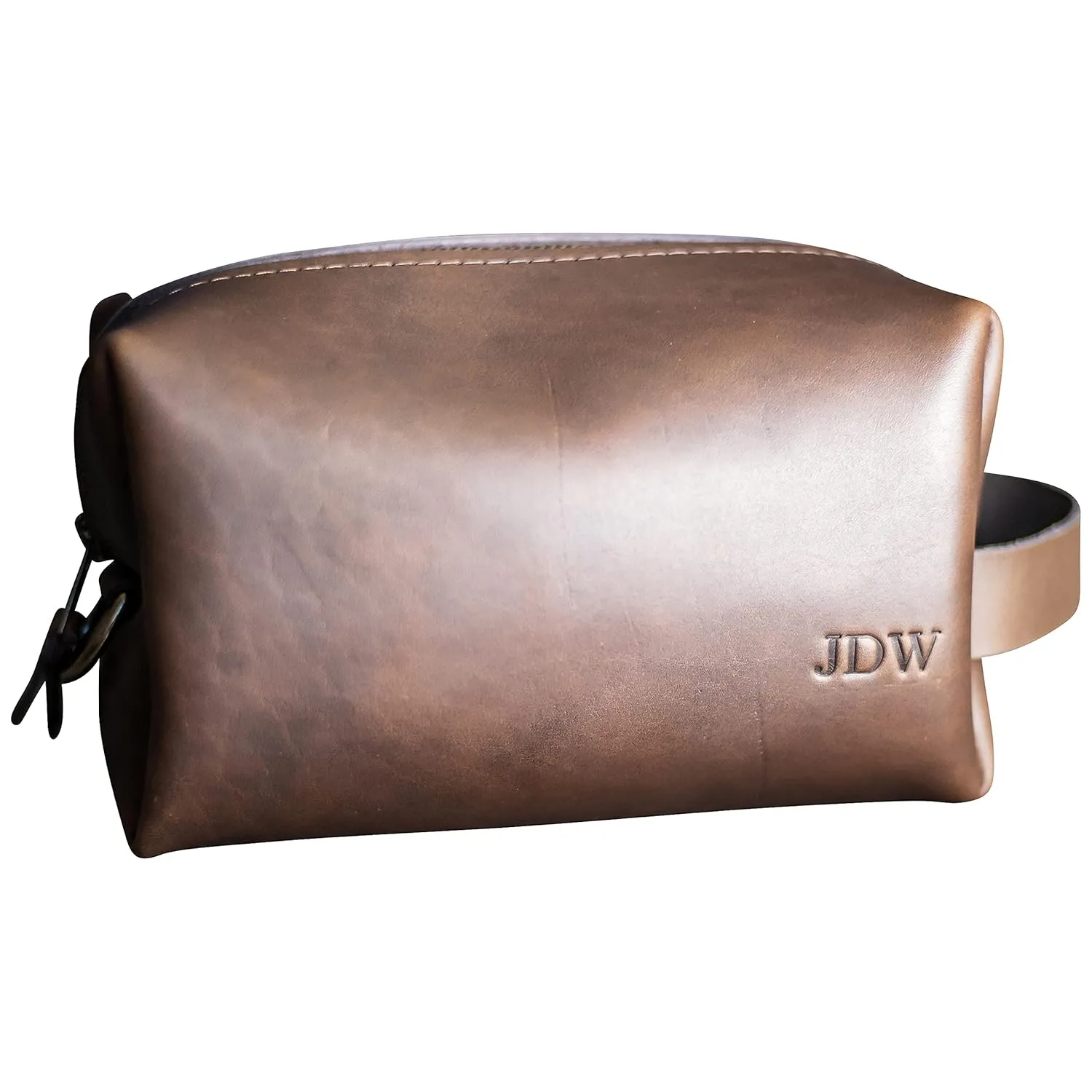 Ox & Pine Personalized Leather Dopp Kit Bag Toiletry (Rustic Brown, Dark Brown, Saddle Tan, Rustic Grey, or Black) (X-Large, Dark Brown)
