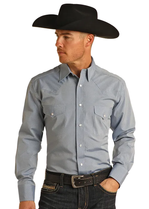 Panhandle Slim® Men's Sky Blue Satin Long Sleeve Snap Front Western Shirt