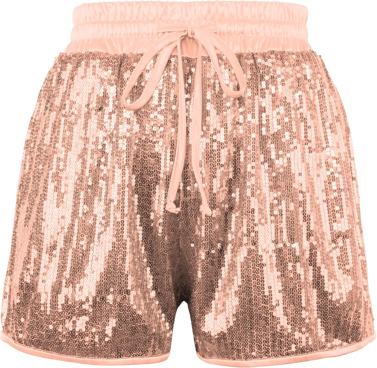 PESION Sequins Rave Shorts for Women High Waist Casual Loose A Line Hot Pants Sparkly Clubwear Night-Out