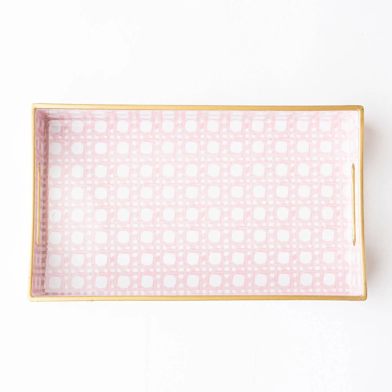 Pink Cane Vanity Tray