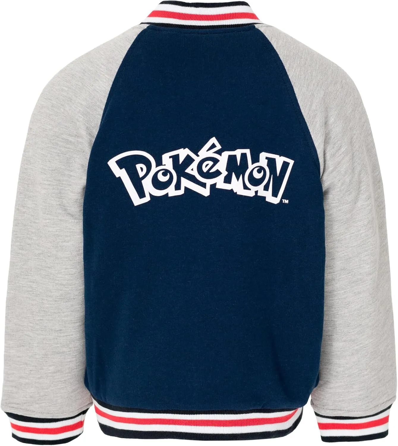 Pokemon French Terry Zip Up Varsity Bomber Jacket Little Kid to Big Kid Sizes (4-18-20)