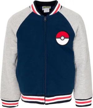 Pokemon French Terry Zip Up Varsity Bomber Jacket Little Kid to Big Kid Sizes (4-18-20)