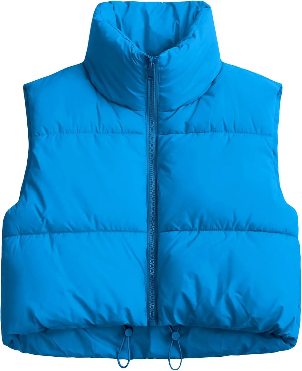 Polu Women's Cropped Puffer Vest Jacket Sleeveless Winter High Stand Collar Lightweight Vest for Women with Zip Gilet