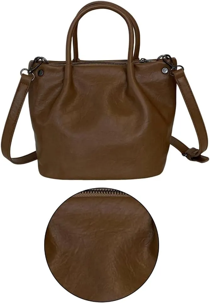 PU Leather Shoulder Bag Delicate Crossbody Purse Bucket Bags Travel Sling Pack Casual Handbag for Women and Girls
