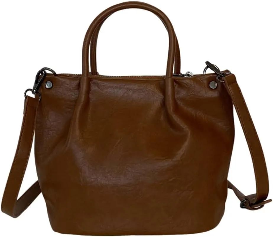PU Leather Shoulder Bag Delicate Crossbody Purse Bucket Bags Travel Sling Pack Casual Handbag for Women and Girls