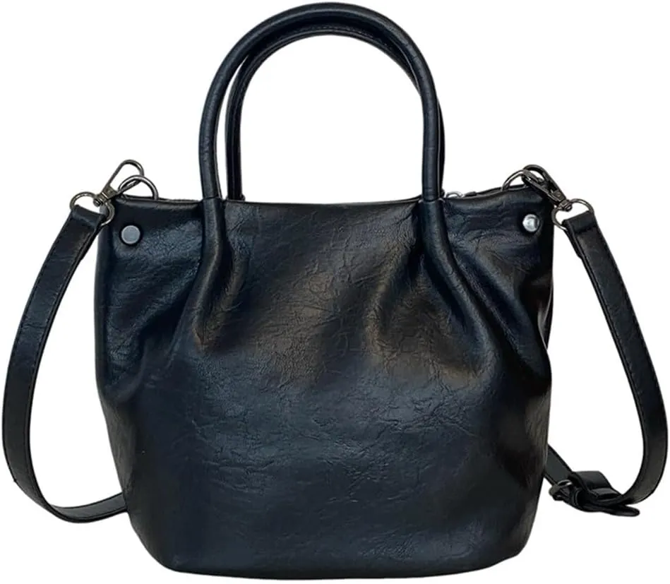 PU Leather Shoulder Bag Delicate Crossbody Purse Bucket Bags Travel Sling Pack Casual Handbag for Women and Girls
