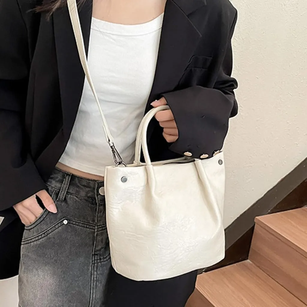 PU Leather Shoulder Bag Delicate Crossbody Purse Bucket Bags Travel Sling Pack Casual Handbag for Women and Girls