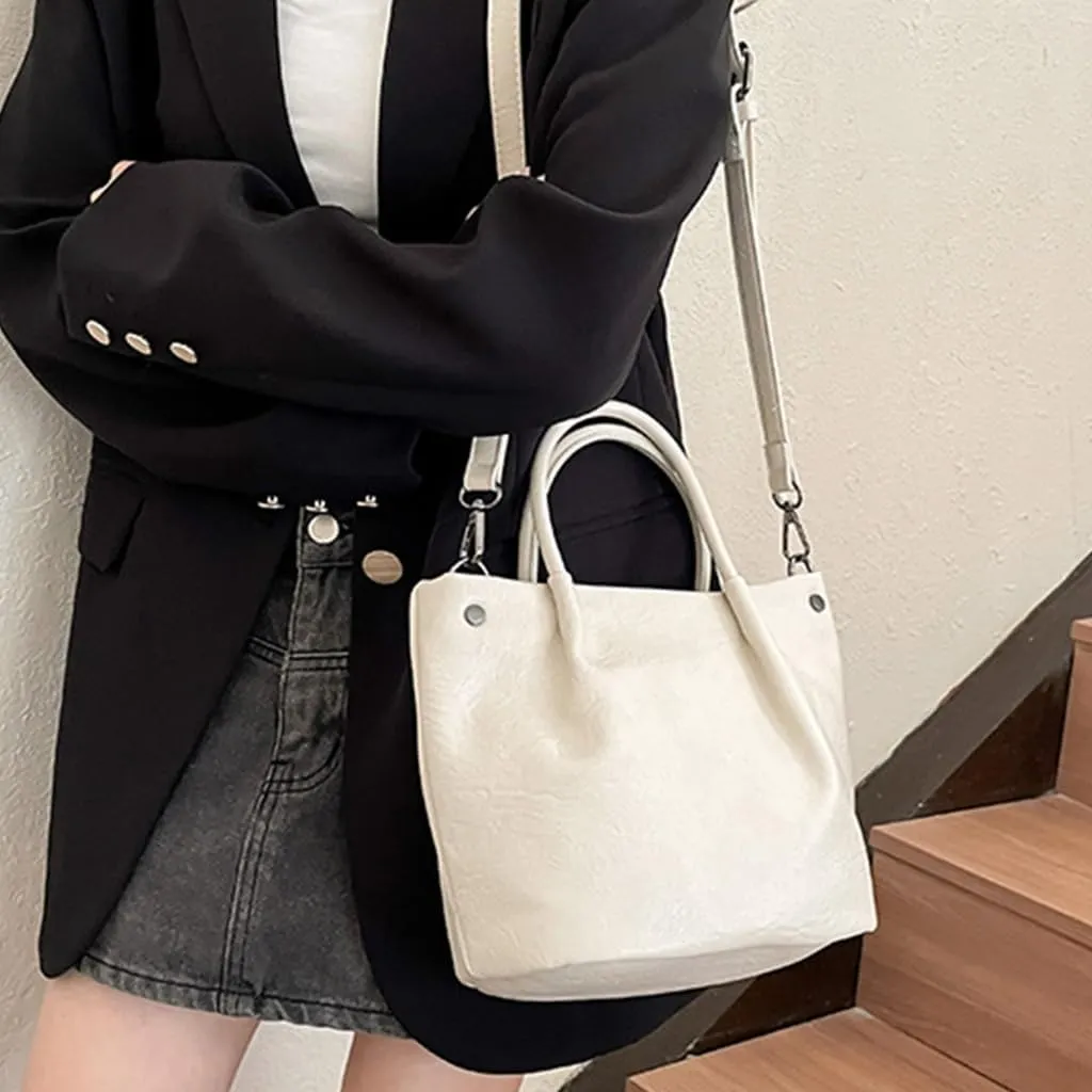 PU Leather Shoulder Bag Delicate Crossbody Purse Bucket Bags Travel Sling Pack Casual Handbag for Women and Girls