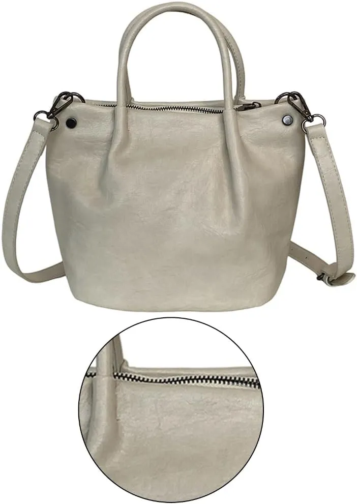 PU Leather Shoulder Bag Delicate Crossbody Purse Bucket Bags Travel Sling Pack Casual Handbag for Women and Girls