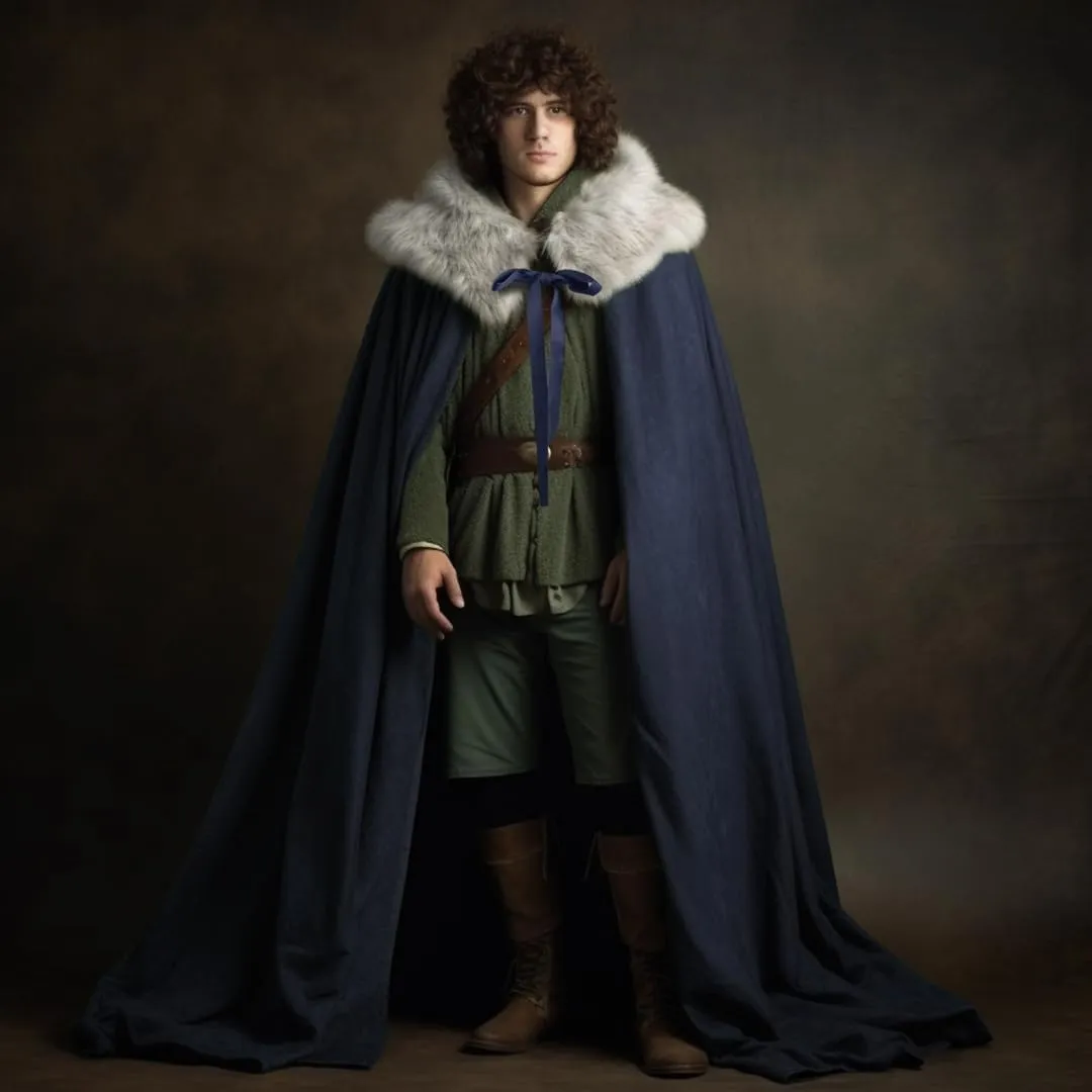 Renaissance Hooded Cape Cloak with Hood, Medieval Halloween Costume historical reenactments