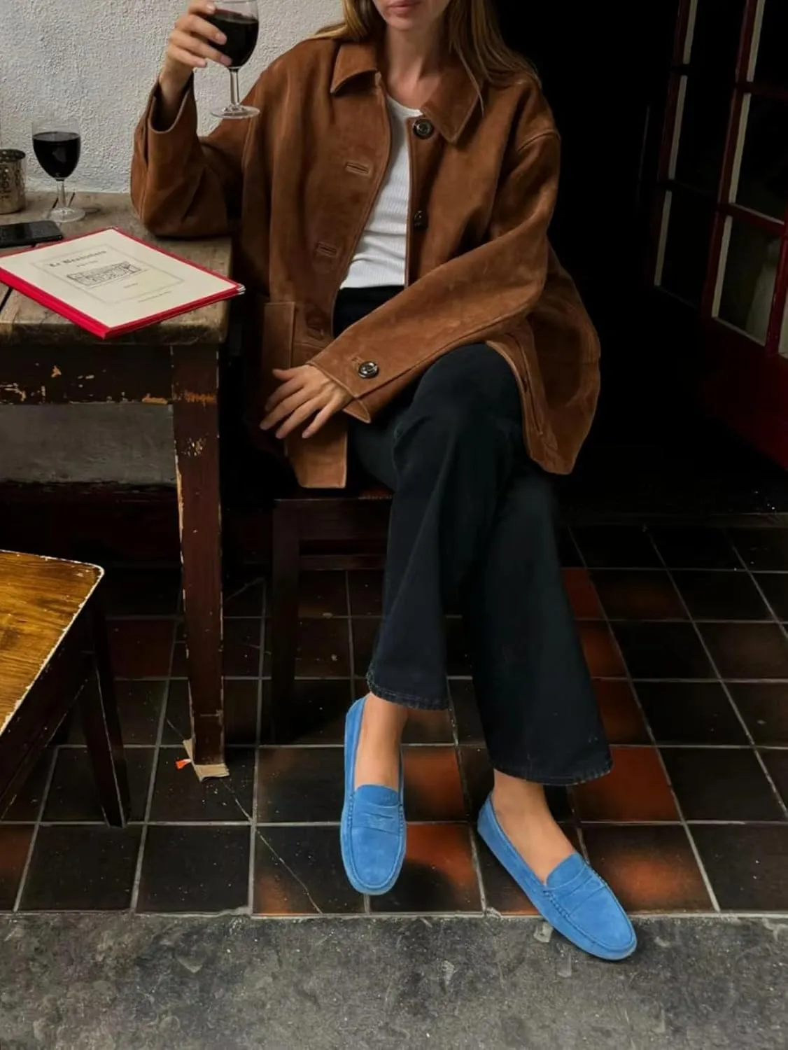 RICHTRUE Fall Fashion 2024 Trendy Blazer Jacket Old Money Aesthetic Women Brown Leather Jacket Winter Oversized Blazers