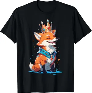 Royal Fox Design With Crown And Cloak T-Shirt