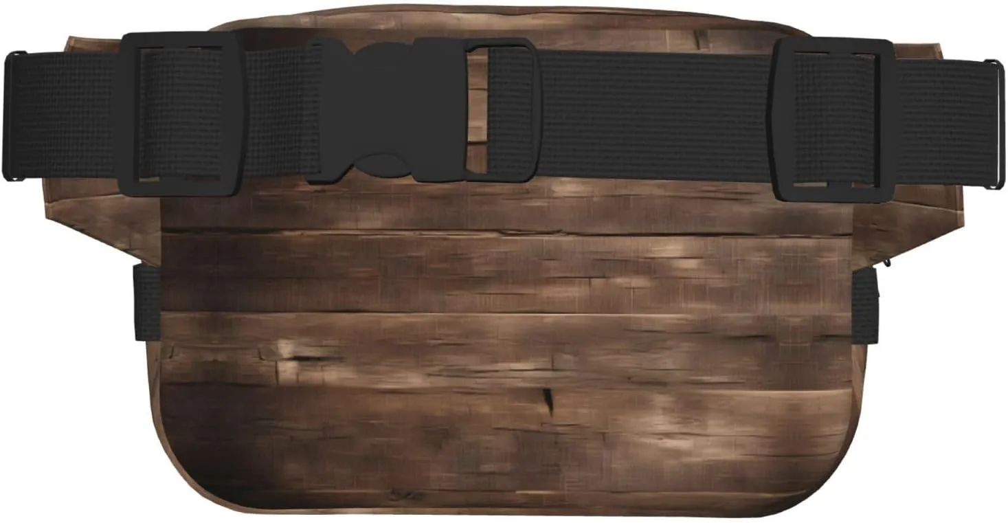 Rustic Old Barn Wood Everywhere Belt Bag For Women Men, Zipper Pockets Crossbody Fanny For Hiking, Cycling