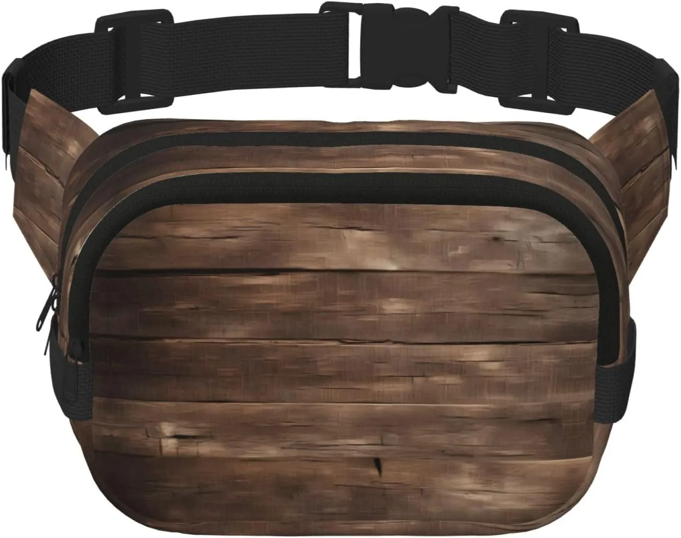 Rustic Old Barn Wood Everywhere Belt Bag For Women Men, Zipper Pockets Crossbody Fanny For Hiking, Cycling