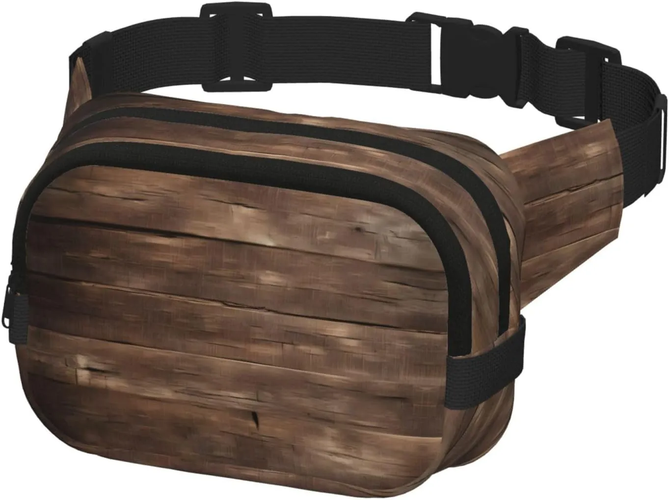 Rustic Old Barn Wood Everywhere Belt Bag For Women Men, Zipper Pockets Crossbody Fanny For Hiking, Cycling