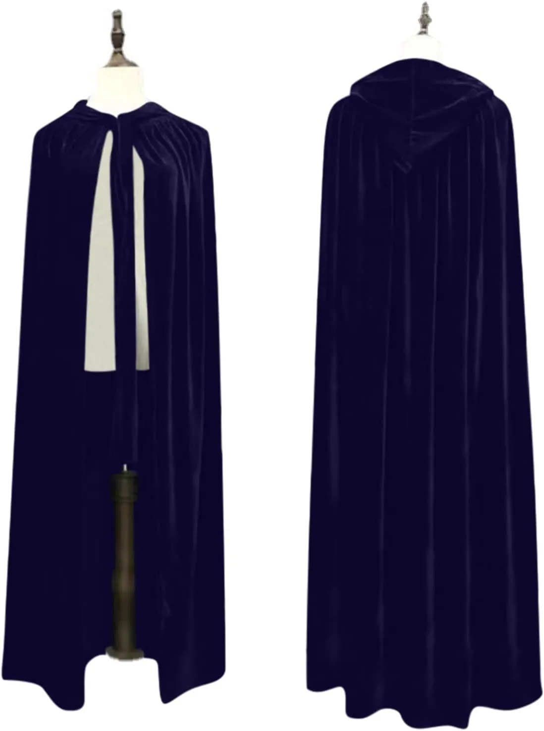 Ruziyoog Medieval Velvet Cloak for Women Wraps Elegant Hooded Wedding Cloak Winter Cape Witch Party Unisex Full Length Robe