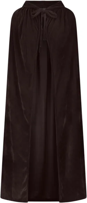 Ruziyoog Medieval Velvet Cloak for Women Wraps Elegant Hooded Wedding Cloak Winter Cape Witch Party Unisex Full Length Robe