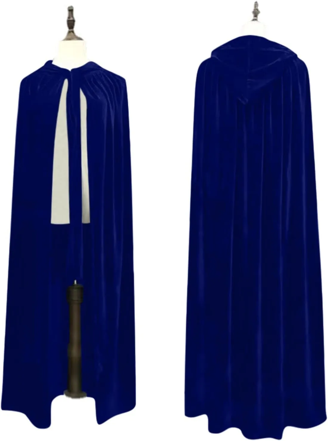 Ruziyoog Medieval Velvet Cloak for Women Wraps Elegant Hooded Wedding Cloak Winter Cape Witch Party Unisex Full Length Robe