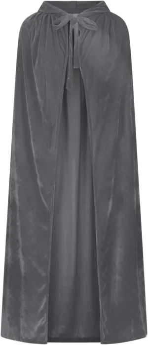 Ruziyoog Medieval Velvet Cloak for Women Wraps Elegant Hooded Wedding Cloak Winter Cape Witch Party Unisex Full Length Robe