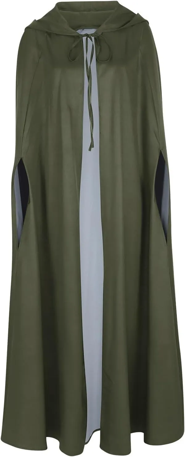 Ruziyoog Unisex Hooded Cloak Full Length Lightweight Halloween Christmas Party Cloak Vampire Witch Cape Cosplay Costume