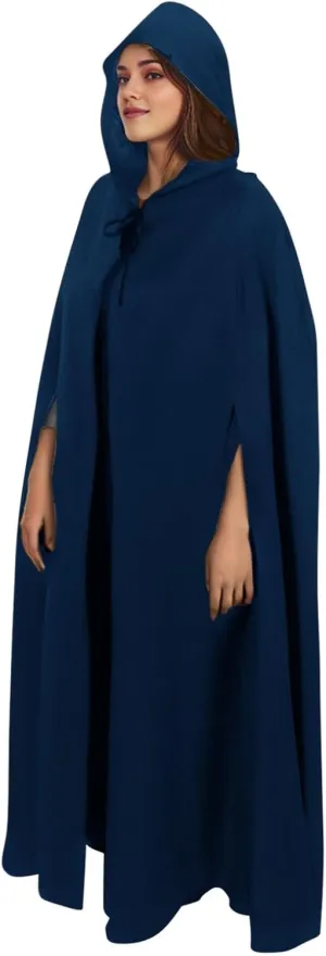 Ruziyoog Unisex Hooded Cloak Full Length Lightweight Halloween Christmas Party Cloak Vampire Witch Cape Cosplay Costume