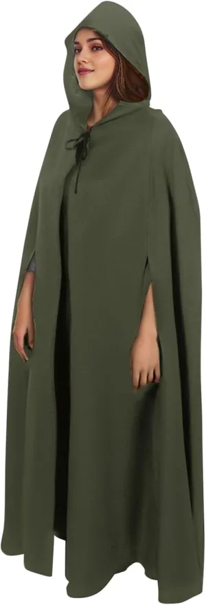 Ruziyoog Unisex Hooded Cloak Full Length Lightweight Halloween Christmas Party Cloak Vampire Witch Cape Cosplay Costume