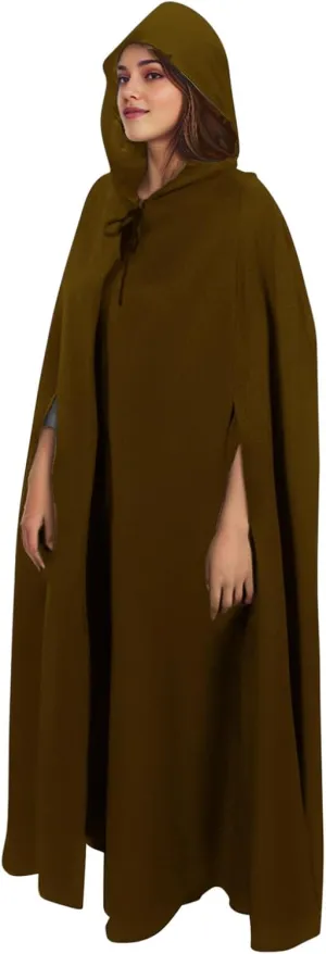Ruziyoog Unisex Hooded Cloak Full Length Lightweight Halloween Christmas Party Cloak Vampire Witch Cape Cosplay Costume