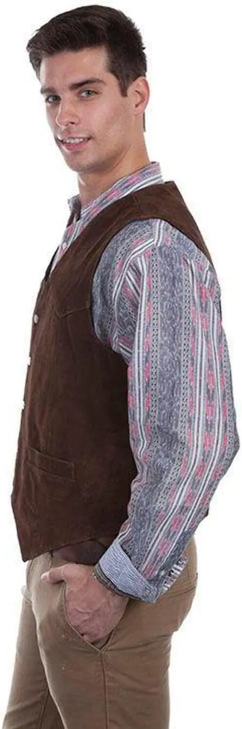 Scully Saddle Tan Soft Touch Lambskin Western All Leather Vest 507