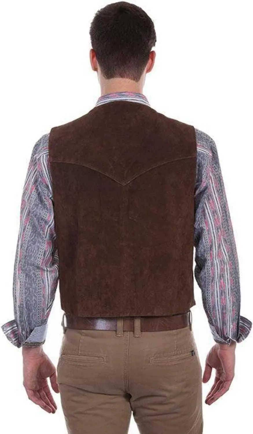 Scully Saddle Tan Soft Touch Lambskin Western All Leather Vest 507