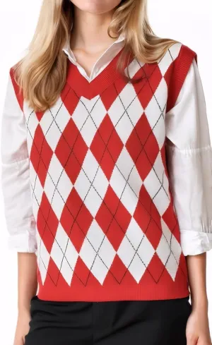 SELINK Boys Girls School Uniform Sweater Vest V Neck Soft Comfy Pullover Trendy Argyle Knitted Waistcoat Vest