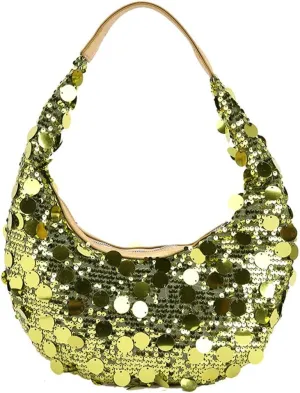 Sequin Tote Bag Shoulder Purse for Women Glitter Clutch Evening Handbags Shiny Underarm Handbag Evening Clutch Crescent Bag