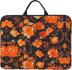 Set of ornate floral 14in Laptop Case Sleeve Bag  Shoulder Messenger Briefcase Carrying Handle and Accessory Pocket