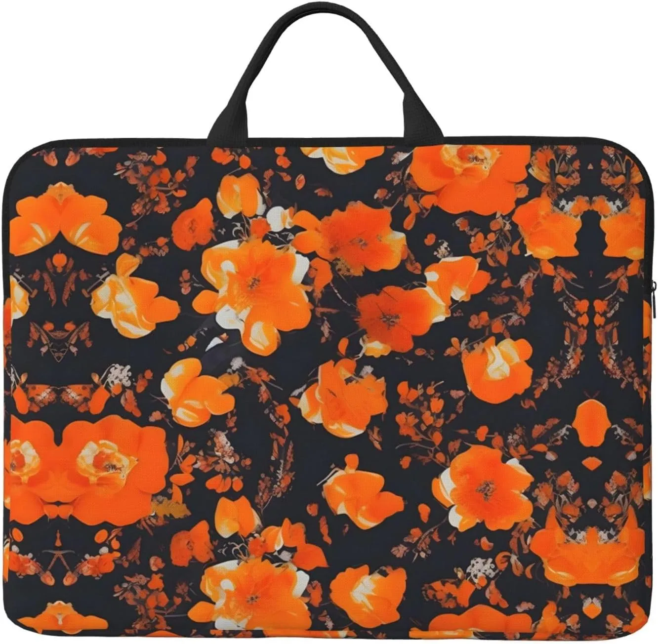 Set of ornate floral 14in Laptop Case Sleeve Bag  Shoulder Messenger Briefcase Carrying Handle and Accessory Pocket