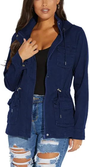 sexycherry Casual Jackets for Women Long Sleeve Lightweight Outwear Bomber Coats with Pockets