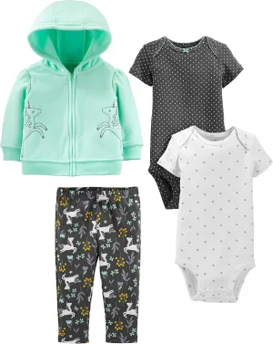 Simple Joys by Carter's Baby Girls' 4-Piece Jacket, Pant, and Bodysuit Set