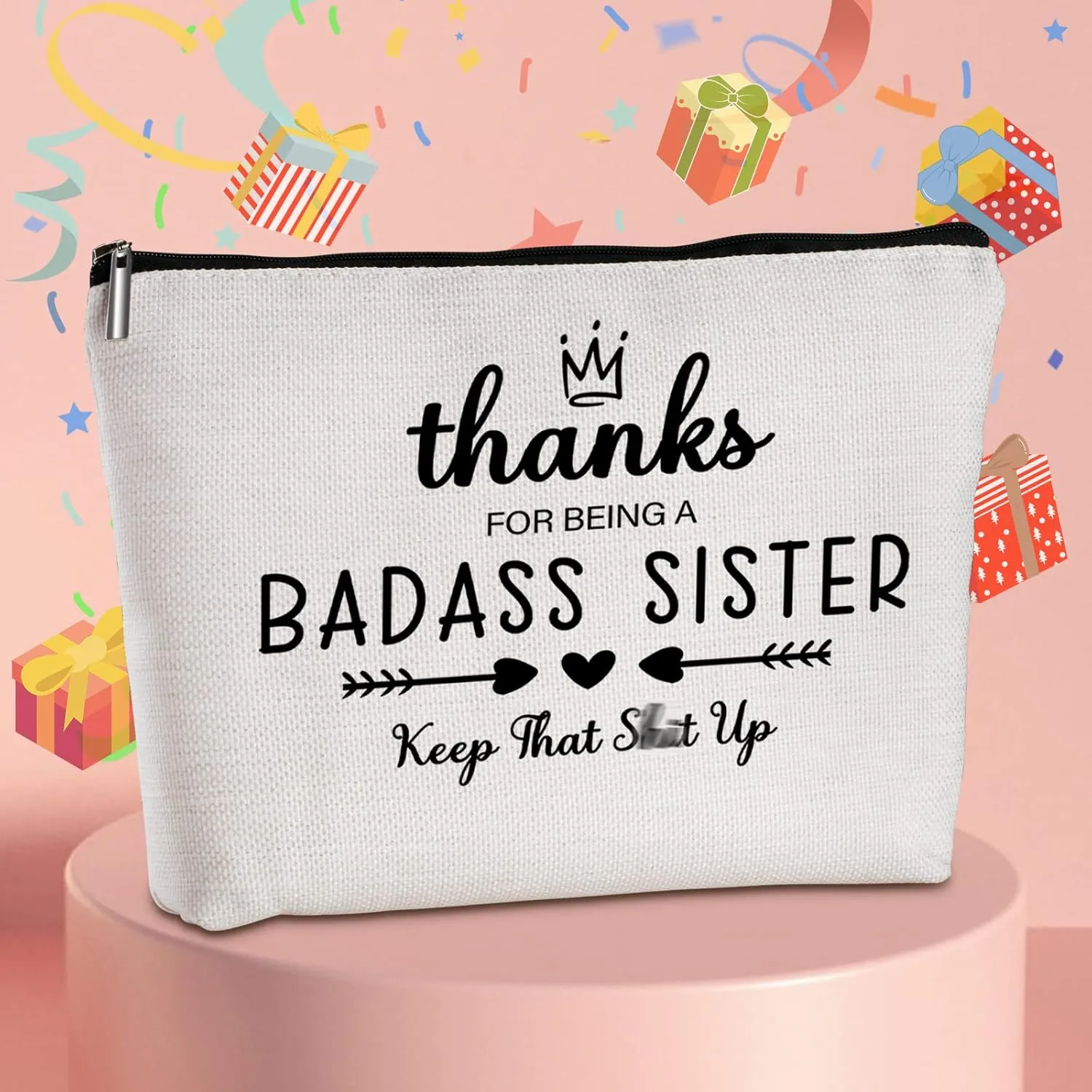 Sister Birthday Gifts from Sister Travel Zipper Makeup Bag Friendship Gifts for Women Friends Soul Sister Bestie Sister in Law Birthday Christmas Gift Ideas Travel Cosmetic Bag