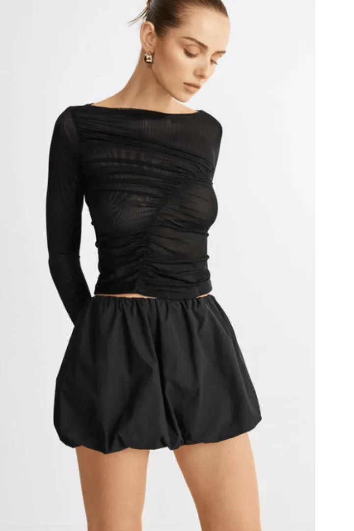 SNDYS THE LABEL ELODIE TOP - BLACK