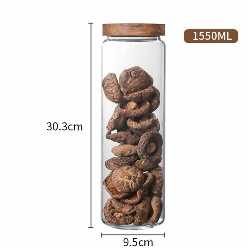 Storage Jar with Dark Wood Lid