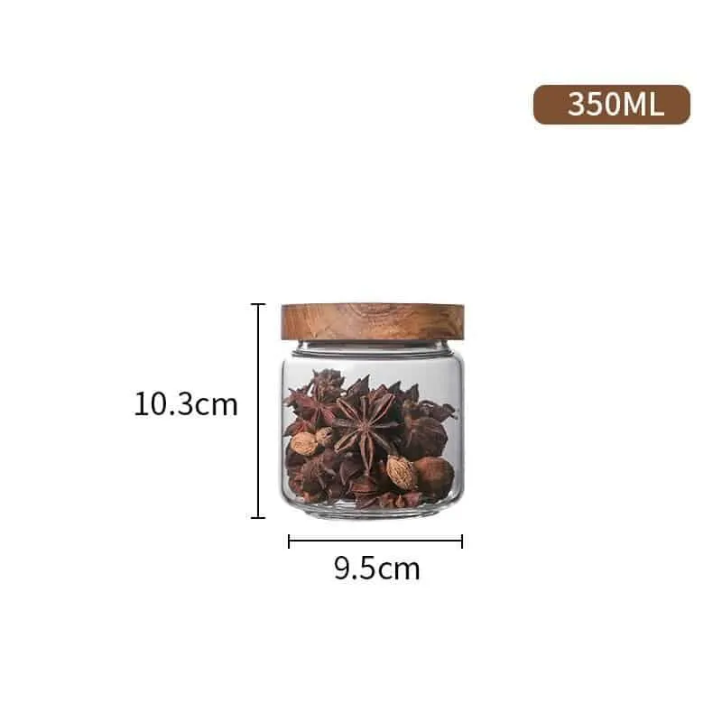 Storage Jar with Dark Wood Lid