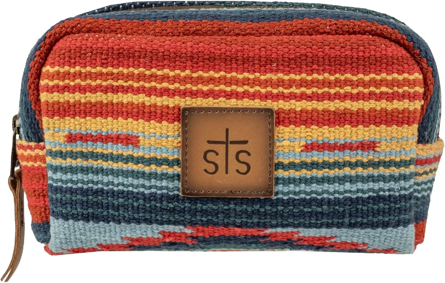 STS Ranchwear Women's Chaynee Valley Serape Collection Bebe Cosmetic Western Style, Leather & Cotton Bag, Multi