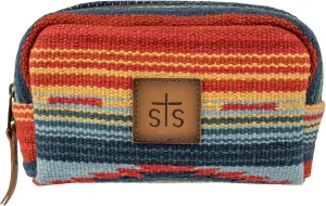 STS Ranchwear Women's Chaynee Valley Serape Collection Bebe Cosmetic Western Style, Leather & Cotton Bag, Multi