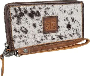 STS Ranchwear Women's Vaquero Bifold STS-64308 Western Zip Around Closure Leather Wallet w/ 8 Card Slots, Cowhide/Tan, 7.5" W x 4" H