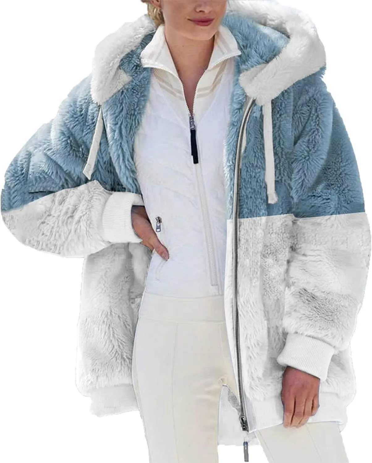 TARIENDY Fleece Jacket Women Trendy 2025 Sherpa Lined Hoodies Zip Up Warm Coats Oversized Winter Casual Cozy Cardigans