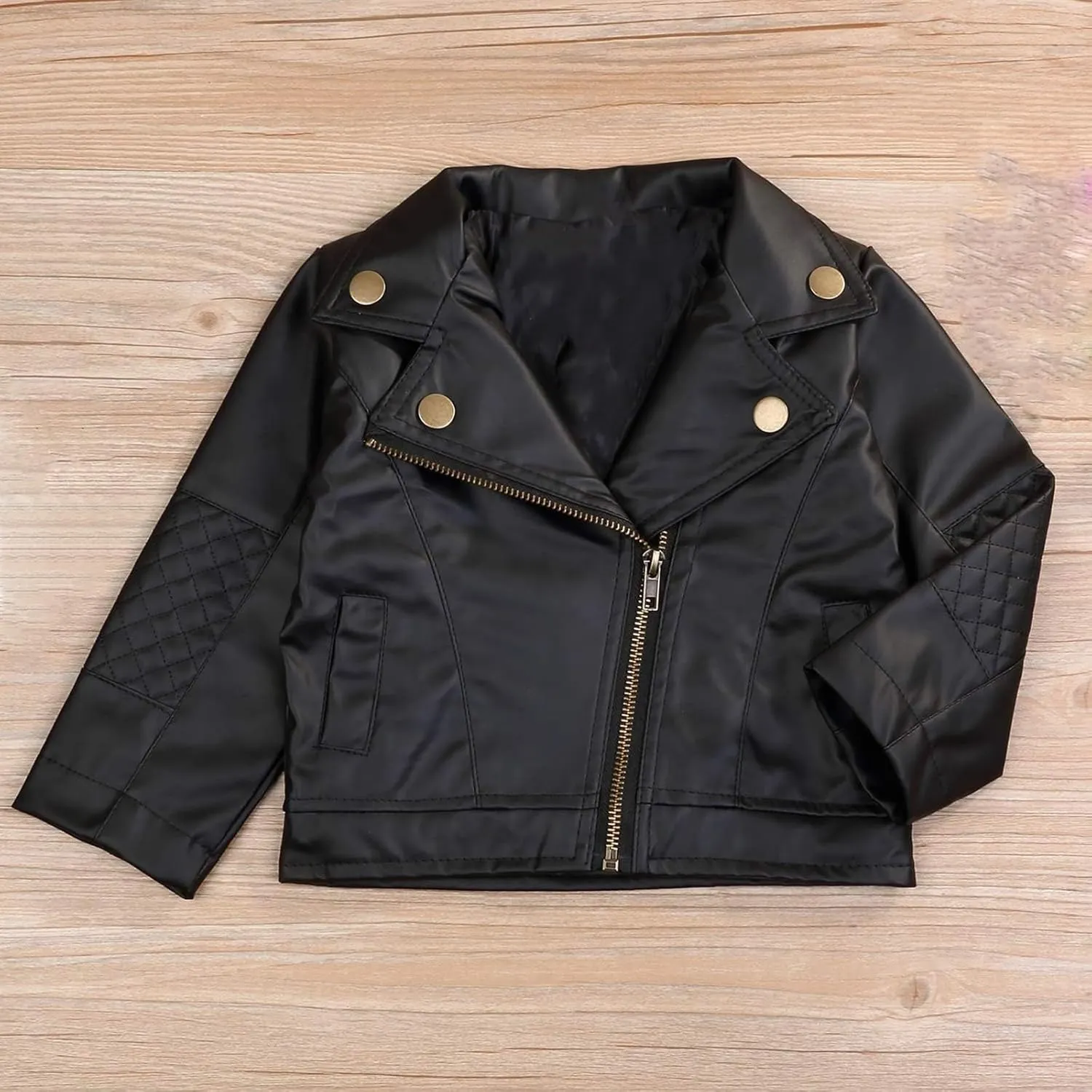 Toddler Baby Boy Girl Motorcycle Faux Leather Jackets Coat Winter Outwear PU Jacket Oblique Zipper