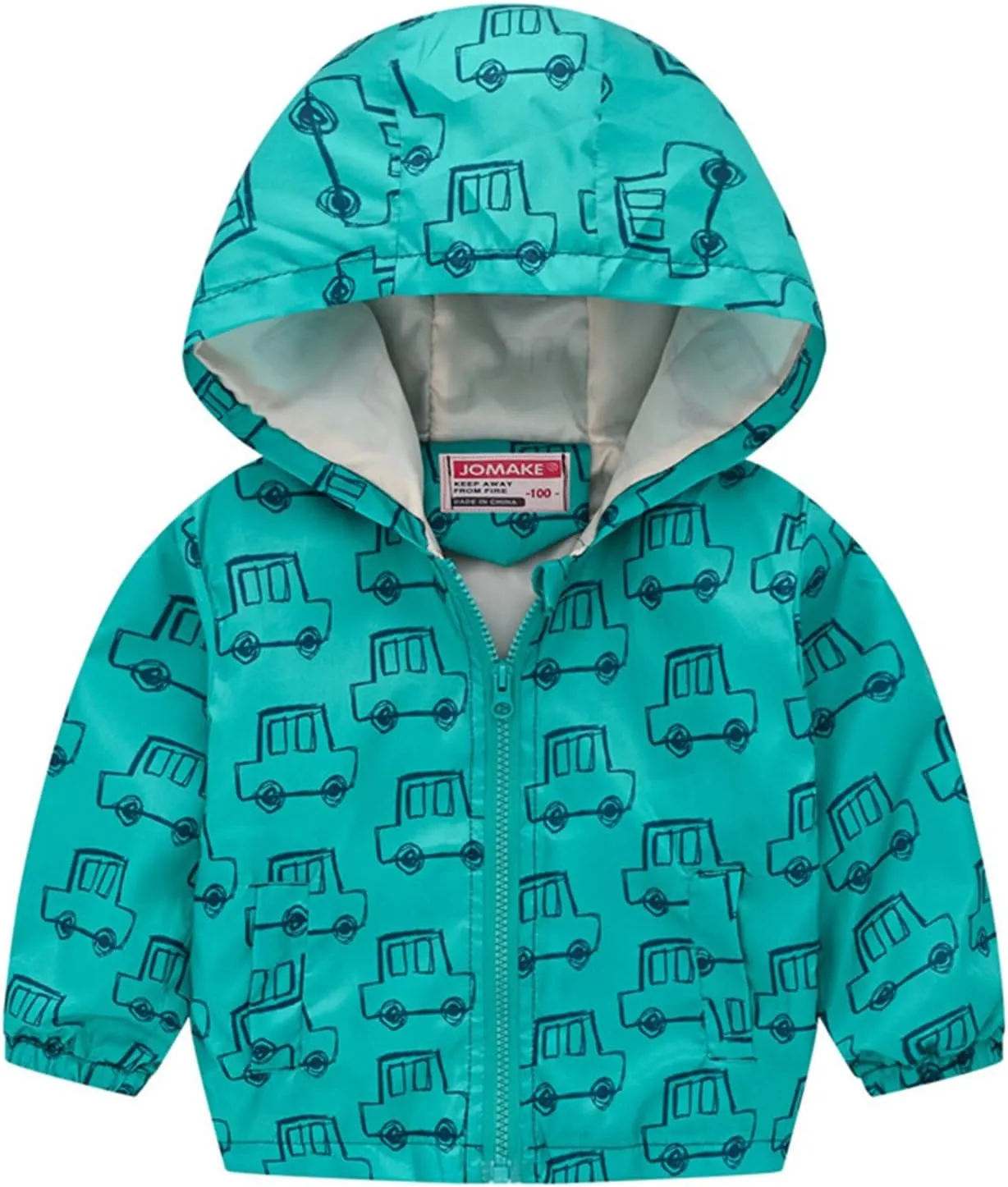 Toddler Dinosaur Print Hooded Coat Casual Kids Windproof Trench Zip Jacket Unisex Comfy Down Winter Outerwear