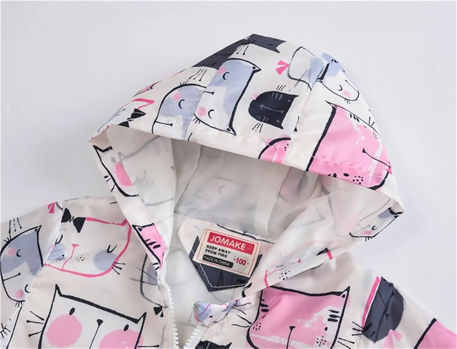 Toddler Dinosaur Print Hooded Coat Casual Kids Windproof Trench Zip Jacket Unisex Comfy Down Winter Outerwear