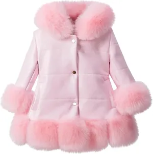 Toddler Girls Shaggy Faux Fur Outwear Coat Winter Leather Jacket Warm Fluffy Thick Outerwear Dress Coat Jacket