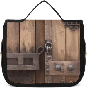Toiletry Bag for Women Travel Toiletry Bag Rustic Stall Wooden Door Cosmetic Organizer Bag Hanging Makeup Bag