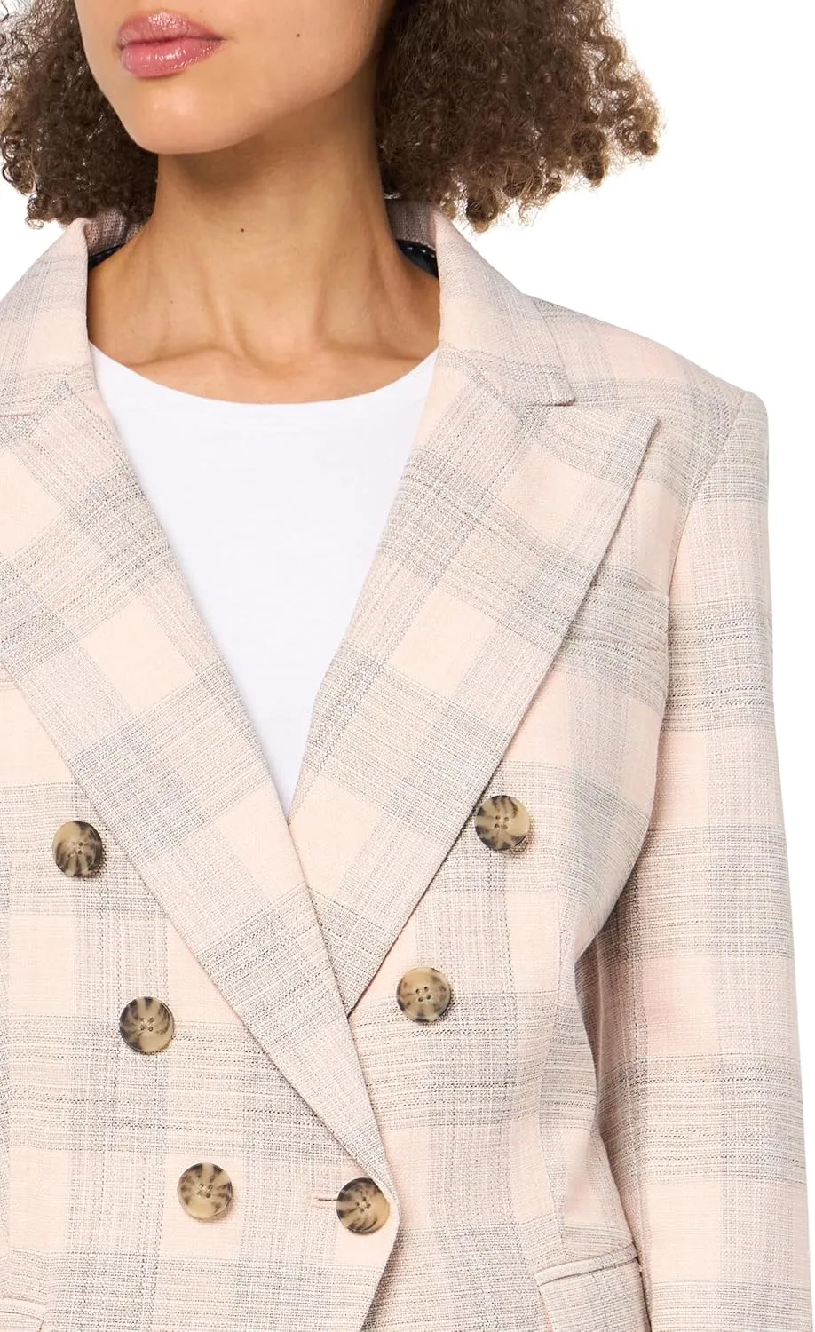 Tommy Hilfiger Women's Blazer Double Breasted Plaid Printed Sportswear