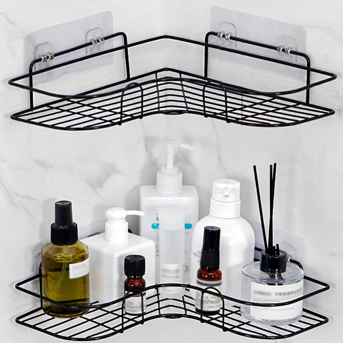 Triangle Wall Mounted Shower Caddy  Convenient Bathroom Storage